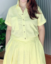 Load image into Gallery viewer, Trisha Bright Yellow Premium Linen  Top and Skirt Coordinates 0021