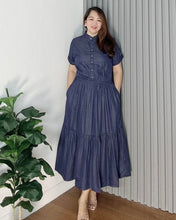 Load image into Gallery viewer, *Selena Plain Soft Denim Maxi Dress 0039