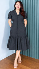 Load image into Gallery viewer, Lizzie Navy Blue Cotton Poplin Dress 0002