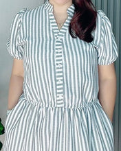 Load image into Gallery viewer, *Anika Maxi Striped Gray Dress 0001