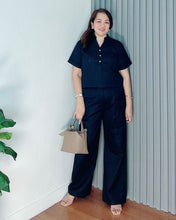 Load image into Gallery viewer, *Vinna Premium Linen Navyblue Coordinates 0013