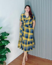Load image into Gallery viewer, Mara Checkered Overlap Dress 0021