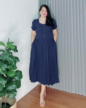 Load image into Gallery viewer, *Aubrey Navy Blue Plain Dress 0173