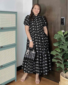 Bianca Black Eyelet  Midi Dress 0241