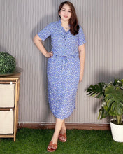 Load image into Gallery viewer, Aimee Printed Skyblue Dress 0028