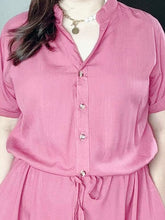 Load image into Gallery viewer, *Donna Plain Oldrose Drawstring Dress 0354