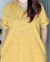 Load image into Gallery viewer, *Luna Plain Mustard Dress 0045
