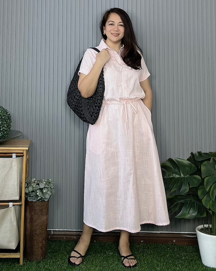 Dahna Plain Light Pink Dress 0254