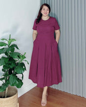 Load image into Gallery viewer, Demi Maxi Premium Linen Burgundy Dress 0017