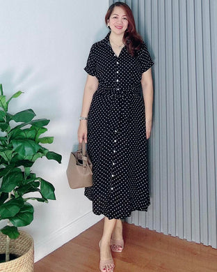 *Julia Maxi Polka Black Dress 0021