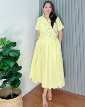 Load image into Gallery viewer, Trisha Bright Yellow Premium Linen  Top and Skirt Coordinates 0021
