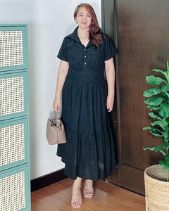 *Lysa Maxi Plain Black Dress 0051