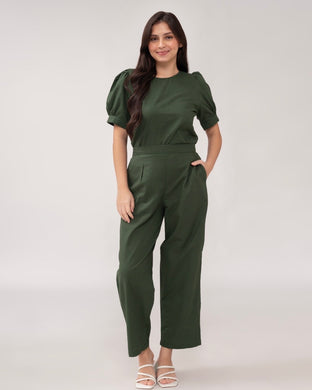 Kendra Premium Linen Emerald Green Coordinates 0117