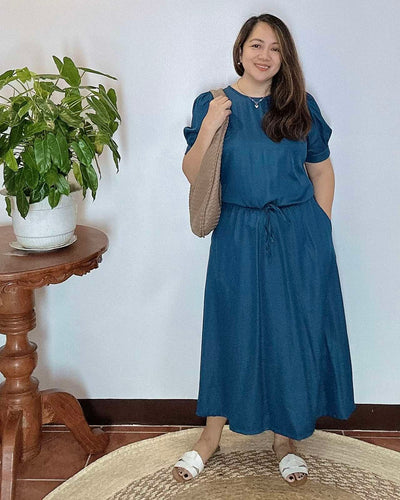 Alexa Plain Soft Denim Dress 0001