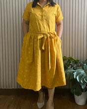 Load image into Gallery viewer, *Ara Eyelet Mustard Dress 0031