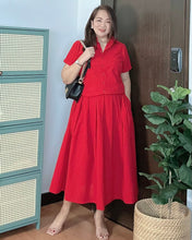 Load image into Gallery viewer, Trisha Plain Red Top and Skirt Coordinates 0016