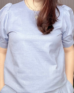 Kendra Premium Linen Pastel Blue Coordinates 0106