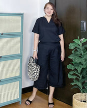 Load image into Gallery viewer, *Ada Plain Black Premium Linen Coordinates 0030