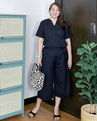 *Ada Plain Black Premium Linen Coordinates 0030