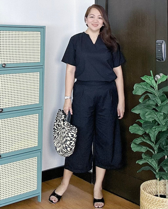 *Ada Plain Black Premium Linen Coordinates 0030