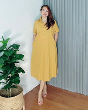 Load image into Gallery viewer, *Luna Plain Mustard Dress 0045