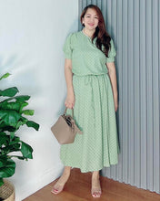 Load image into Gallery viewer, *Alexa Polka Sage Dress 0075