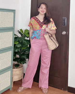 Vika Premium Linen Oldrose Pants 0007