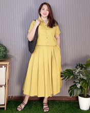 Load image into Gallery viewer, Trisha Premium Linen Mustard Top and Skirt Coordinates 0009