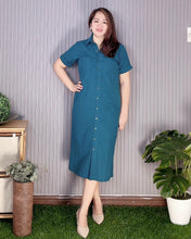 Load image into Gallery viewer, Nica Plain Blue Green Dress  0067