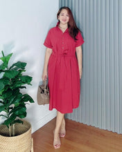 Load image into Gallery viewer, *Luna Plain Rusty Red Dress 0046