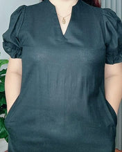 Load image into Gallery viewer, Claire Plain Black Premium Linen 0080