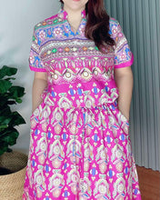 Load image into Gallery viewer, *Donna Printed Drawstring Dress 0364