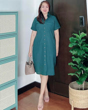 Load image into Gallery viewer, *Nicole Plain Blue Green Dress 0115