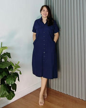 Load image into Gallery viewer, *Elena Plain Blue Dress 0097