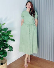 Load image into Gallery viewer, *Alexa Polka Sage Dress 0075