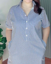 Load image into Gallery viewer, *Denise Striped Blue Dress 0101