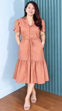 Load image into Gallery viewer, Lizzie Mauve Cotton Poplin Dress 0003