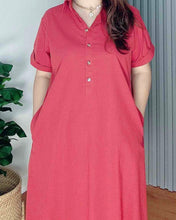Load image into Gallery viewer, *Luna Plain Rusty Red Dress 0046
