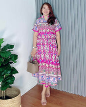 Load image into Gallery viewer, *Donna Printed Drawstring Dress 0364
