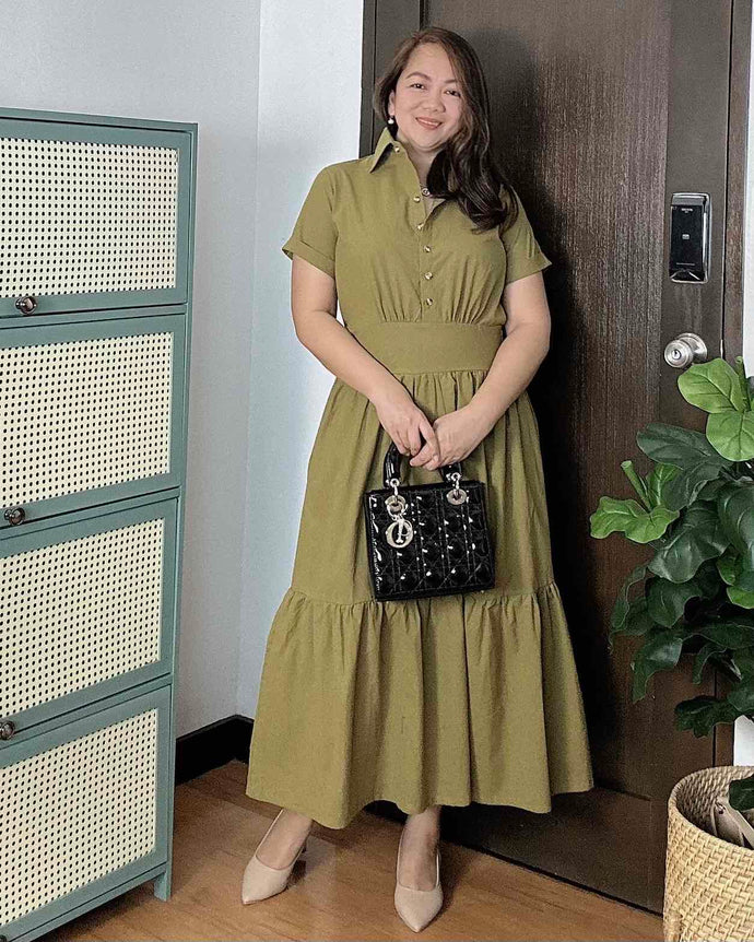 Lysa Plain Lemon Green Dress 0012