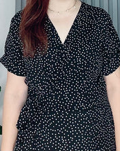 Load image into Gallery viewer, Mara Polka Overlap Dress 0001