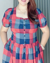 Load image into Gallery viewer, *Aubrey Checkered Dress 0133