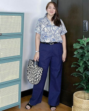 Vika Plain Blue Pants 0009