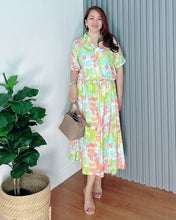 Load image into Gallery viewer, *Donna Printed Drawstring Dress 0371