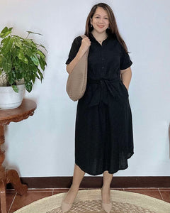 Luna Plain Black Dress 0007