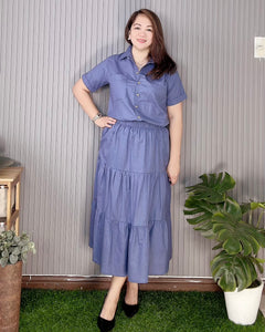 Iris Premium Linen Top and Skirt 0005