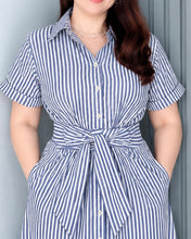 Load image into Gallery viewer, Cleo Striped Premium Cotton Dress 0001
