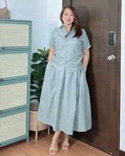 Load image into Gallery viewer, Trisha Premium Linen Sage Top and Skirt Coordinates 0010