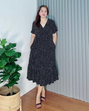 Load image into Gallery viewer, Mara Polka Overlap Dress 0001