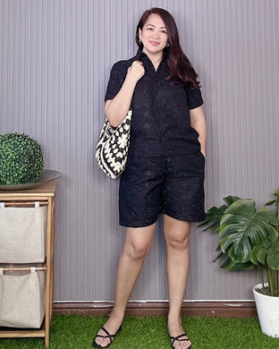 Tina Eyelet Black Coordinates  0035